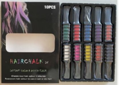 Bild von Haarkreide Set mit 10 verschiedenen Farben 